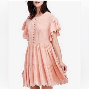 Free People Oversized Peach Santiago Dress - Size XS